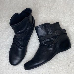 Braetraps faux leather black boots size 10